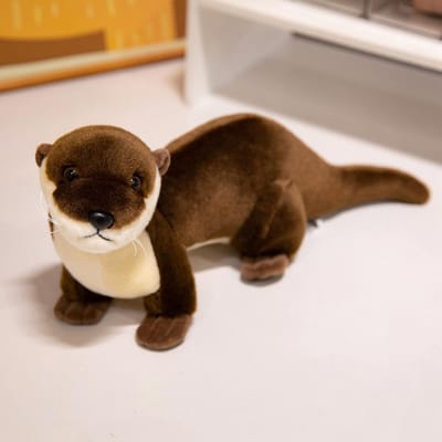 Kawaii Otter Pluche Speelgoed Met Vis Gevulde Pop Schattige Bank Bever Pluche Zacht Kussen Huisdecoratie Cadeau