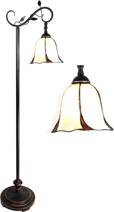Lumilamp Tiffany Vloerlamp 152 cm Wit Bruin Polyresin