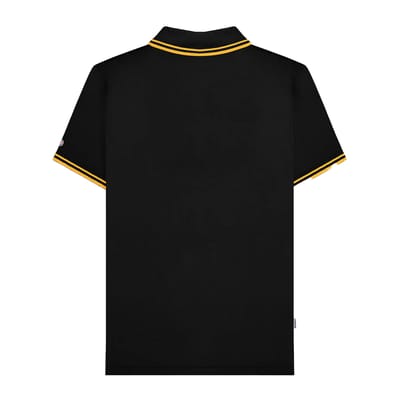 Lambretta Heren Tipped Big & Tall Poloshirt (Zwart/Goud)