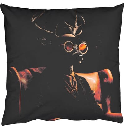 Sierkussens - Kussentjes Woonkamer - 50x50 cm - Hert - Zonnebril - Zwart - Pak