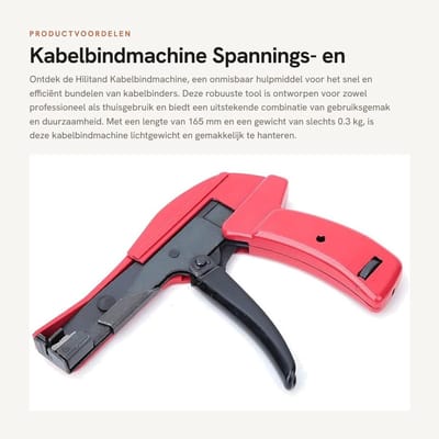 Dailygoods- Spannings- en Snijgereedschap - Pneumatisch Gereedschap - Kabelbinders - Lengte 165 mm - Gewicht 0.3 kg - Roestvrij Stalen Behuizing - Kabelbindmachine
