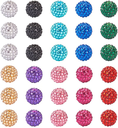 PandaHall 100 stuks hars strass kralen 20 mm ronde disco bal kralen strass dikke bubblegum kralen voor doe-het-zelf ambachten ketting armband sieraden maken