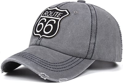 Baseball Cap Route 66 – Grijs – Stonewashed Denim Pet