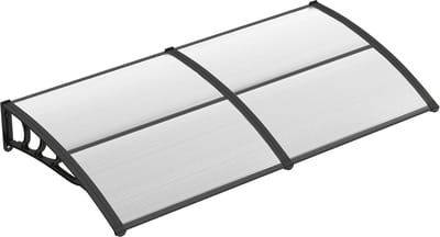 Transparante Boogluifel voor Voordeur - Afdak van Aluminium en Polycarbonaat (199 x 99 cm)