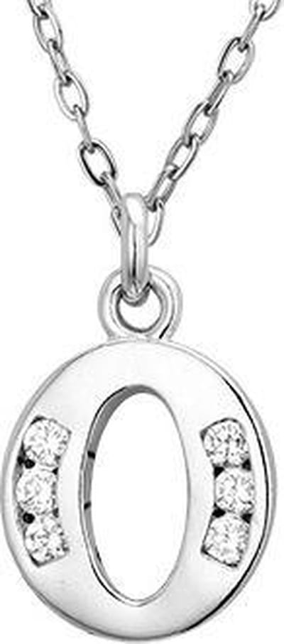 Montebello Ketting Letter O - Zilver Gerhod. - Alfabet - 12x20mm -45cm