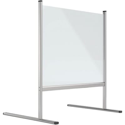Nies- en spuugbescherming frameloos balieblad van acrylglas 82,9 x 62 x 92,7 cm