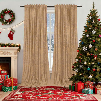 MUPOO Verduisterend Gordijn Kant en Klaar – 2 Stuks Fluweel Gordijnen, Warmte-Isolerend & Lichtblokkerend – Ideaal voor Woonkamer en Slaapkamer in de Winter – Met Gouden Print – Lichtroze 132 cm x 213 cm