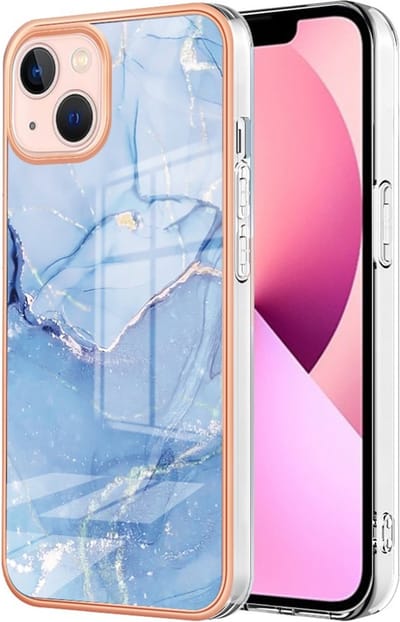 Coverup Hoesje - Geschikt voor iPhone 15 Plus Hoesje - Coverup Marble Design TPU Back Cover - Cloudy Blue