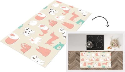 Keukenloper - Loper keuken - Patroon - Hond - Puppy - 120x60 cm - Keukenloper vinyl