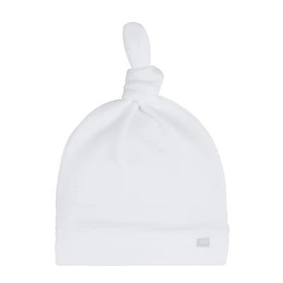Baby's Only Knoopmutsje Pure - Wit - 0-3 mnd - 100% ecologisch katoen - GOTS