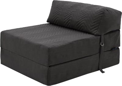 Opvouwbaar Z Bed - Gastenmatras Futon - Extra Slaapplek - Compact Opvouwbaar - 60x168cm - Houtskool