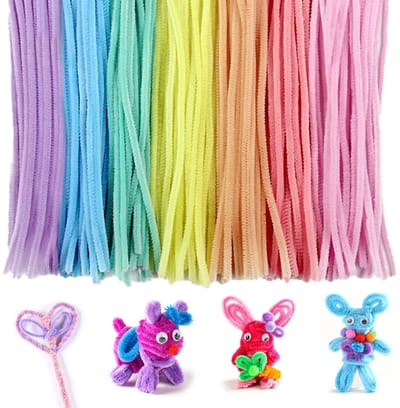 Kleurige Chenille Pijpenragers voor Creatieve DIY Projecten - 300 Stuks, 30 cm, 7 Kleuren, Knutselmateriaal