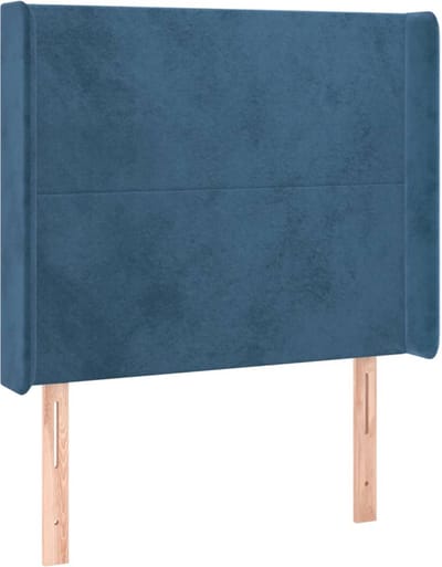 vidaXL - Hoofdbord - met - randen - 103x16x118/128 - cm - fluweel - donkerblauw