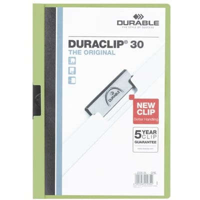 Klemmap Durable Duraclip A4 3mm 30 vellen groen