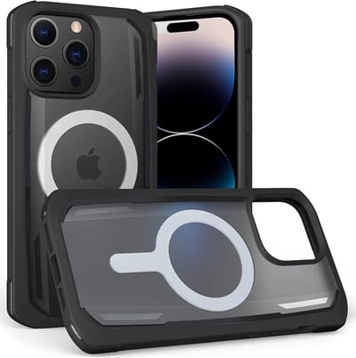 Raptic Secure MagSafe iPhone 14 Pro Hoesje Duurzaam Back Cover Zwart