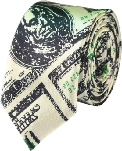 Fako Fashion - Skinny Stropdas - Smal - 5cm - Print - 145cm - Dollars