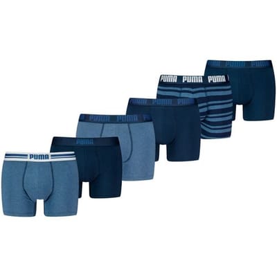 Puma Boxershorts - 6 pack Donkerblauwe heren boxers - Denim - Heren Ondergoed - Maat M