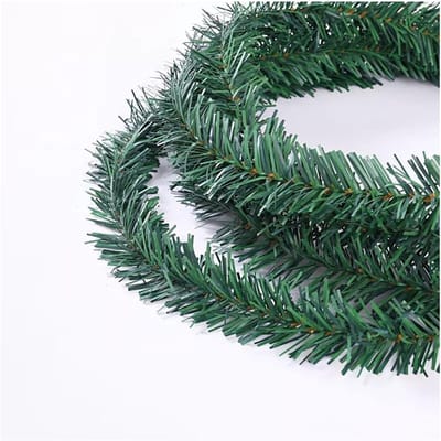 Kunstmatige groene kerstslinger van 5,5 m voor kerstdecoratie binnen en buiten, ideaal voor bruiloften en feestjes, perfect voor huis en tuin