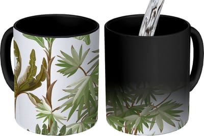 Magische Mok - Foto op Warmte Mokken - Koffiemok - Jungle - Palmboom - Bananenplant - Kinderen - Natuur - Planten - Magic Mok - Beker - 350 ML - Theemok