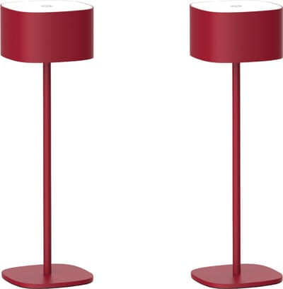 Luxus Europe - Tafellamp Milos - Set van 2 Bordeaux - Draadloze Tafellamp Binnen & Buiten - Oplaadbaar - USB-C - Dimbaar - Warm Wit - Waterbestendig