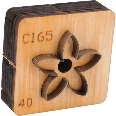 Bloem Leer Snijmal   Houten Basis Koolstofstaal Bloemvormig Leer Snijvorm voor Ambacht beige