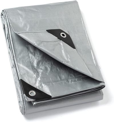 Afdekzeil Waterdicht - Beschermend Zeildoek - Tuin en Klussen - Scheurvast UV-gestabiliseerd - 2 x 2 Meter - Zilverkleurig