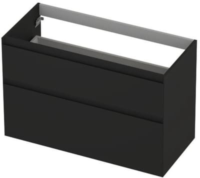 INK - Onderkast 2 Laden Greeploos Gelakt 45gr A-symmetrisch - 1000x450x650 Mm - Mat Zwart