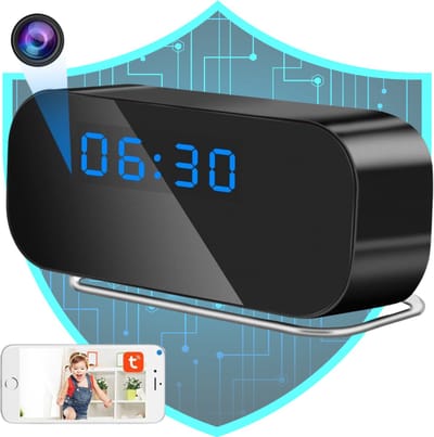 CRLYN® Verborgen Camera Klok - Nachtzicht Camera - Beveiliging Thuis - Bewegingsdetectie