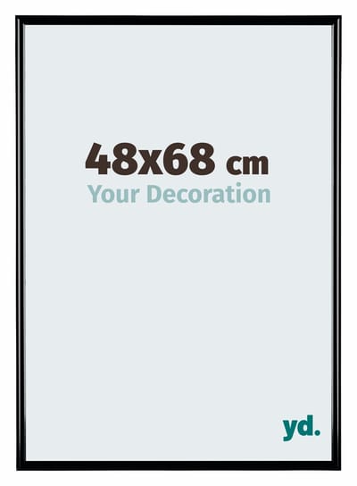 Your Decoration - Fotolijst 48x68 cm - Kunststof - Zwart Hoogglans - Bordeaux