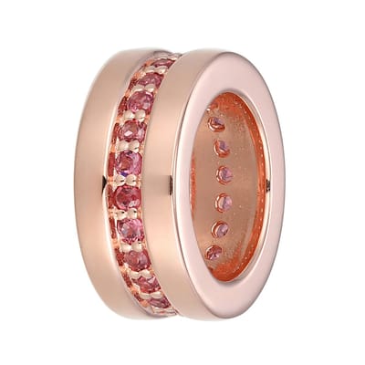 Cavill - Rosé vergulde zilveren hanger - 925 Sterling zilver - 24 natuurlijke rhodolieten 0,35 ct - ronde pavé - elegant 11,5 mm