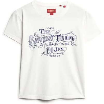 Superdry Foil Workwear Fitted T-shirt Met Korte Mouwen Wit XS Vrouw