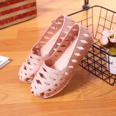 Lente en Zomer Plastic Antislip Stoffen Schoenen Dames Enkelschoenen Plat Ademend Ronde Neus Dames Sandalen 36