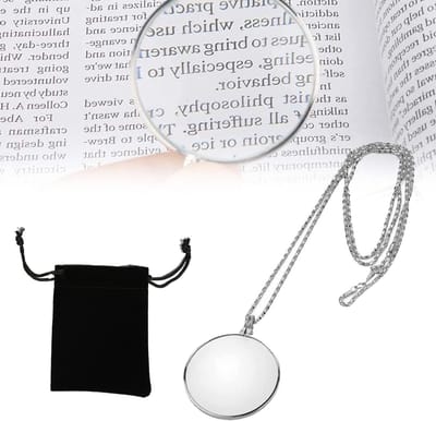 Halsketting Vergrootglas, Monocle Vergrootglas met Ketting, 5X Vergrootglas voor Nauwkeurige Weergave en Handige Draagbaarheid