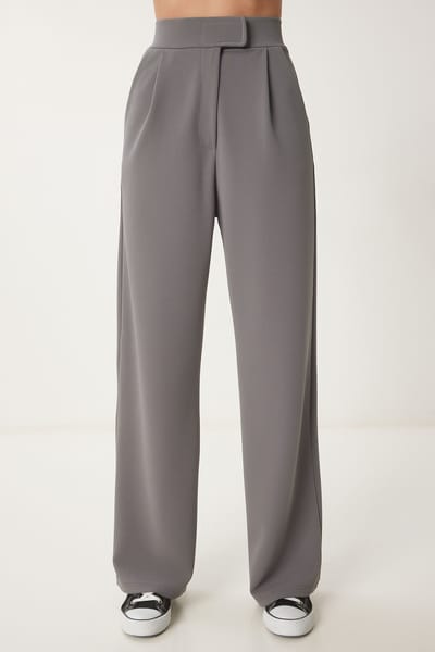 Hogewaisted Textured Palazzo Broek