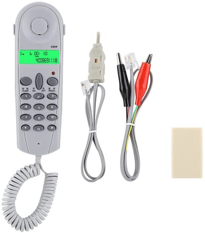 Dailygoods- Telefoonlijntester met Draadontvangstfunctie - FSK/DTMF Beller-ID - 3 Externe Insteekkoppen - Compact Model C019 - Gewicht 133 g - Afmetingen 14.7x4.6x2.2 cm - Telefoontester