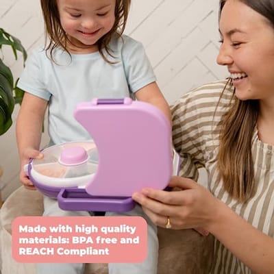 Lunchbox voor kinderen - Herbruikbare snackcontainer met 5 compartimenten, BPA-vrij, lekvrij, vaatwasmachinebestendig