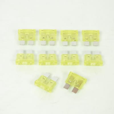 Lot de 10 fusible de 20A plat standard enfichable 19x19x5mm pour moto scooter
