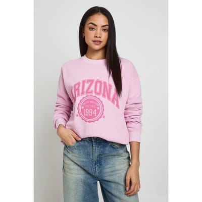 boohoo Dames Gewassen Arizona Bedrukt Sweatshirt | Pink | Maat: Large