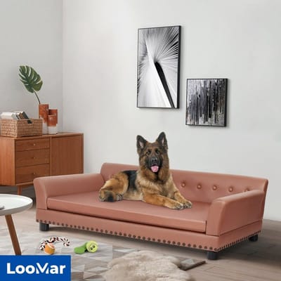 LooMar Luxe Honden Sofa - Bank voor Honden - Hondenbed - Hondenmand - Bruin - Loungbed - Bank voor dieren - Warterdicht