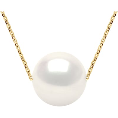 Ketting Freshwater Pearl White Round 11-12 mm Chain Convict 18K Yellow Gold