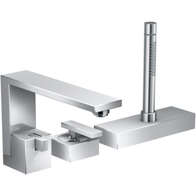 AXOR Edge 3-hole single lever bath rim mixer - diamond cut 46431000