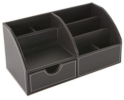 Bruine bureau-organizer van kunstleer