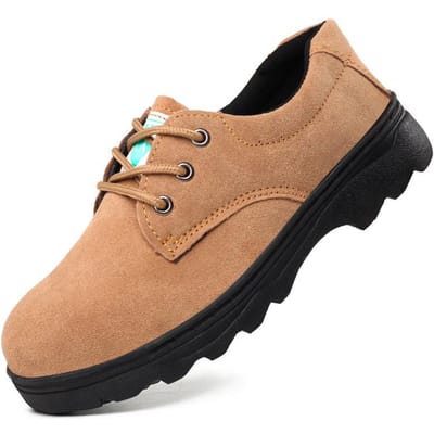 Déodorant Chaussures de sécurité pour hommes à bout en acier anti-écrasement et résistantes à l'usure en cuir de vachette pur basses 46
