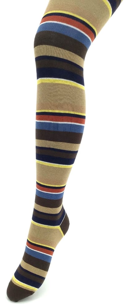 Bonnie Doon Biologisch Katoenen Maillot Dames Gestreept Donker Bruin maat 38/40 S/M - Uitstekende pasvorm - Gladde Naden - OEKO-TEX gecertificeerd - Bio Cotton StripeTights - Duurzaam Huidvriendelijk Bio Katoen -bruin - Dark Brown - BP251903.106