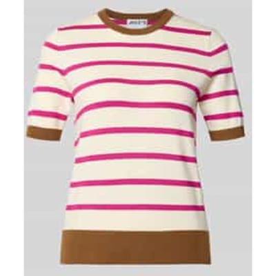 Gebreid shirt van viscosemix met ronde hals