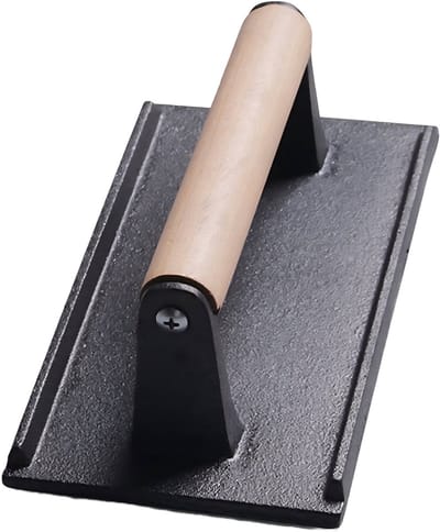 Somstyle Gietijzeren Hamburgerpers XL - 21 x 11 x 6.5 CM - Burger Press 1 KG - Vleesverzwaarder - BBQ Accessoires - Zwart