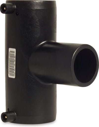Jason T-stuk 90° PE100 160 mm electrolassok x spie x electrolassok SDR 11 40V 10bar 16bar zwart DVGW