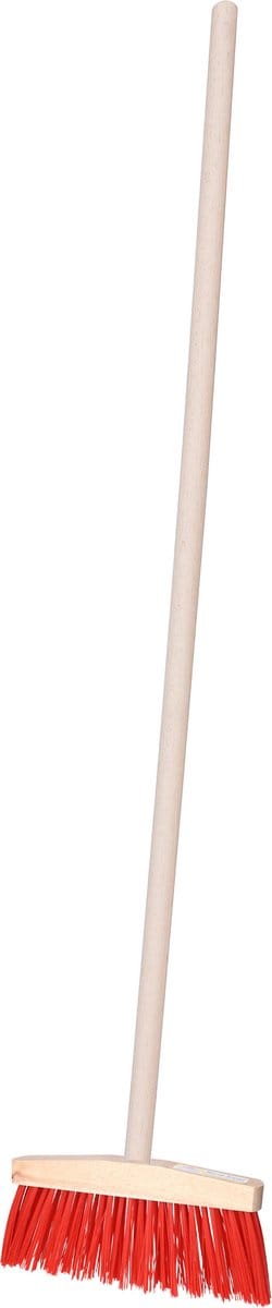 Brumag Voegenbezem Vega voor randjes - Harde vezels - 30 cm breed - Houten steel van 130 cm - smalle kop - rood
