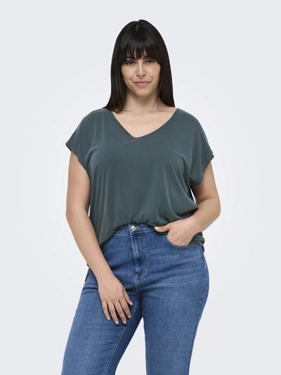 ONLY CARMAKOMA - CARNICKY MODAL SS REG TOP JRS REP - Dames - Blouses
