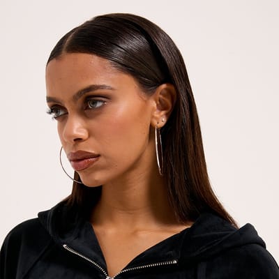 Juicy Couture Juicy Couture Iccle Diamante Oversized Cropped Hoodie ZWART - Maat XXS